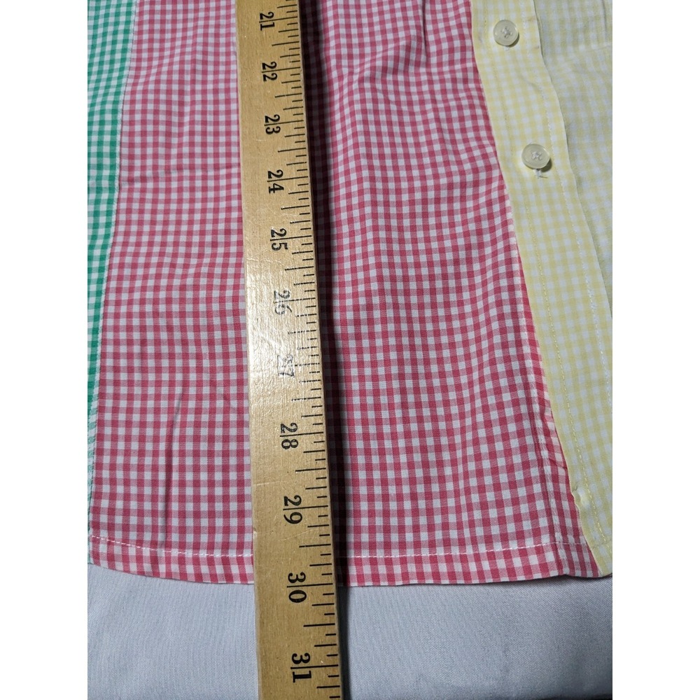 VTG IRVINE PARK Mix-Match Gingham Men 3XL Cotton Blend Multicolor Shirt - Picture 8 of 15